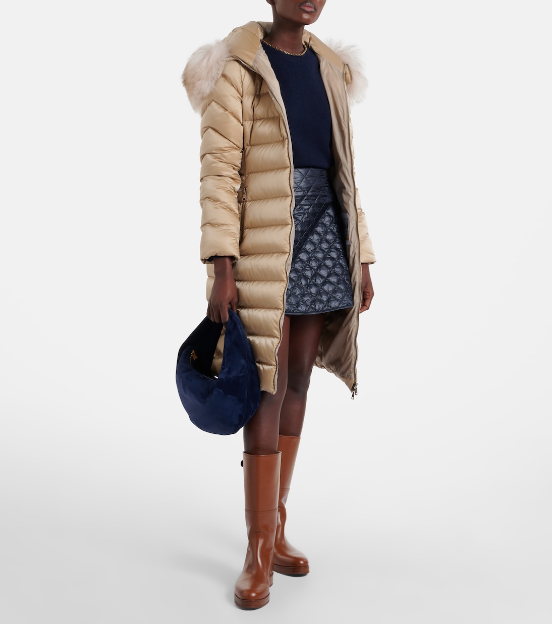 Leersie shearling-trimmed down coat | Moncler