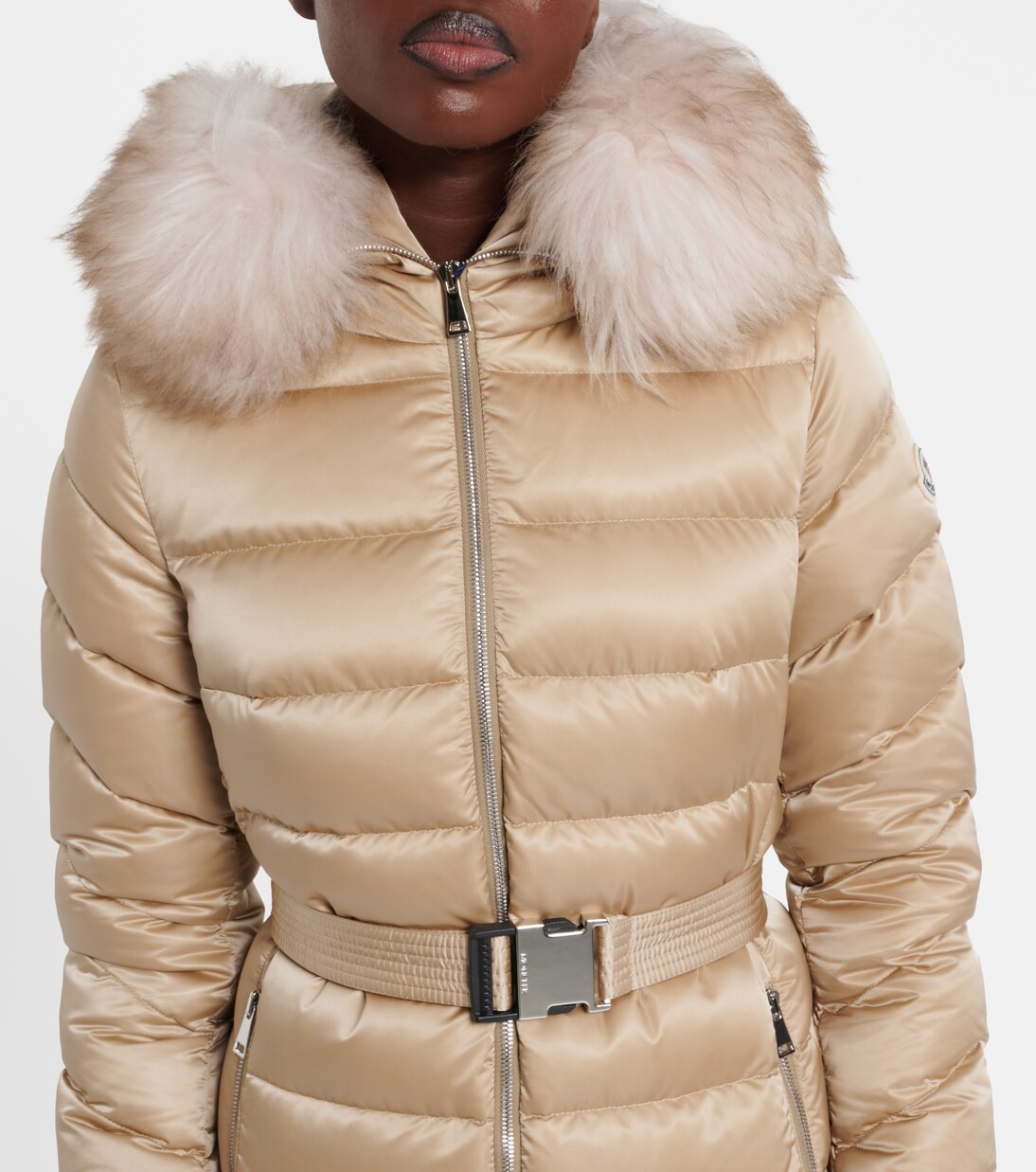 Leersie shearling-trimmed down coat | Moncler
