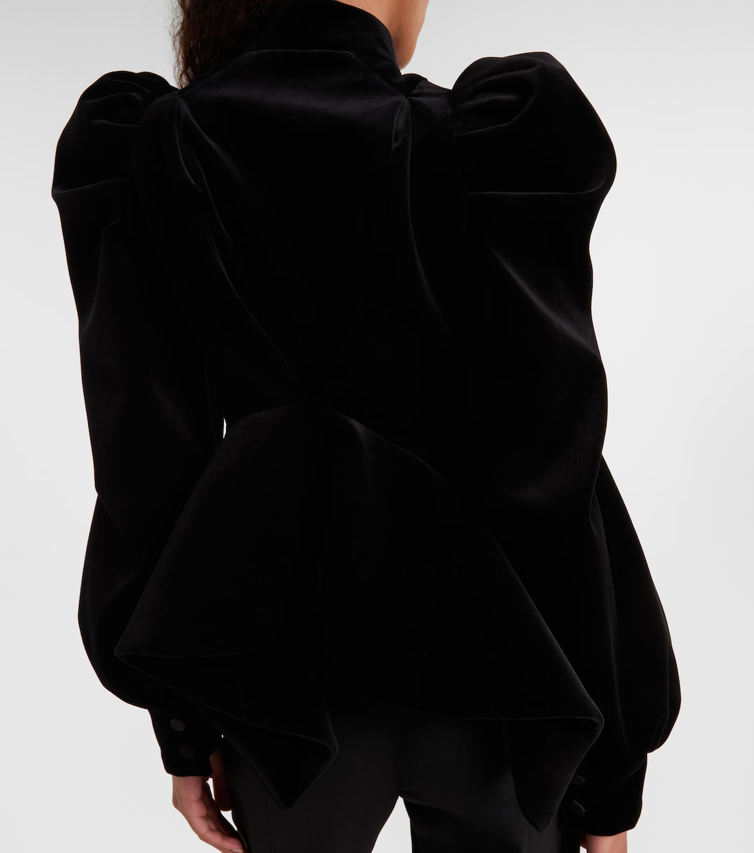 Cutout ruffled cotton velvet jacket | McQueen
