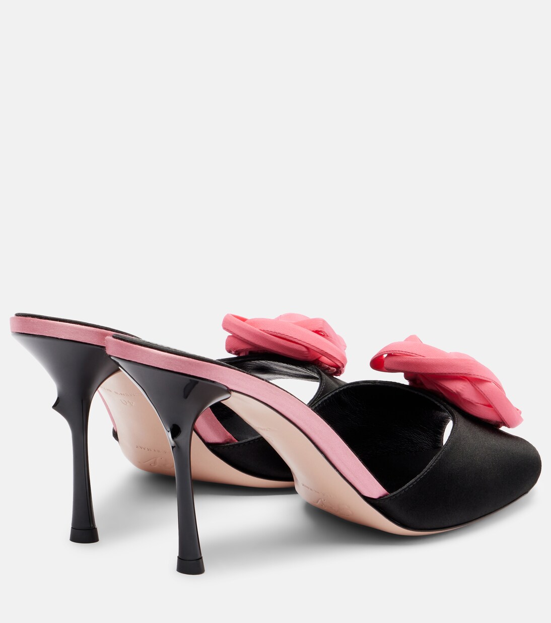 Rose Vivier 85 floral satin mules | Roger Vivier