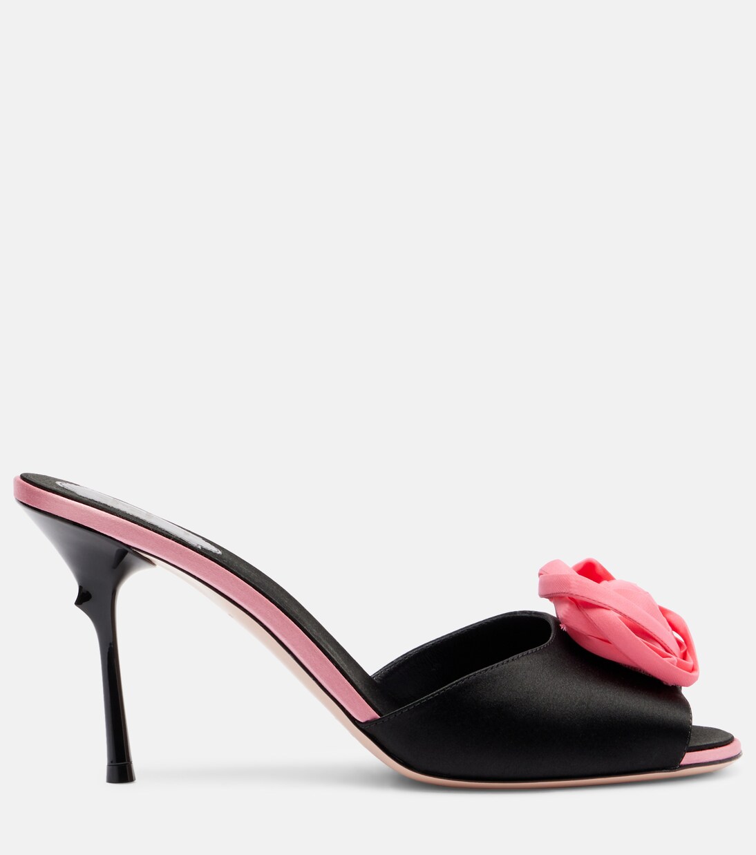 Rose Vivier 85 floral satin mules | Roger Vivier