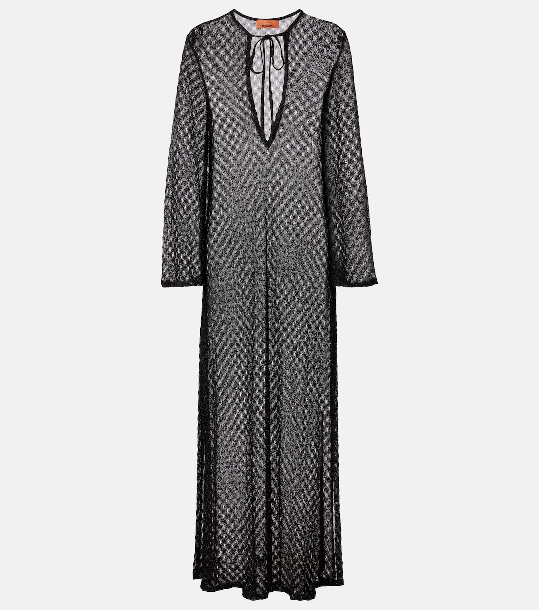 Open-knit tie-neck lamé kaftan | Missoni