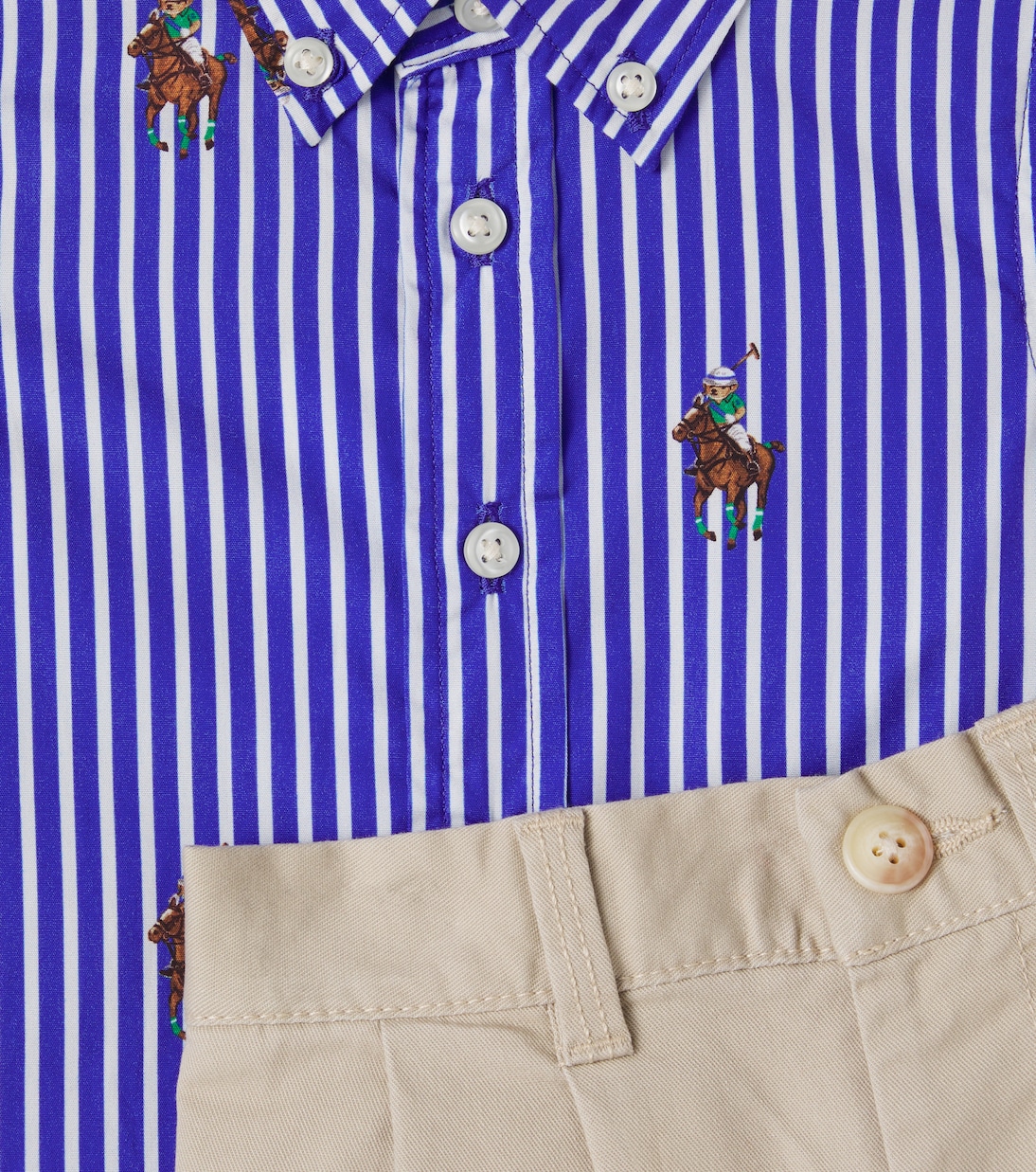 Baby Polo Bear cotton shirt and pants set | Polo Ralph Lauren Kids