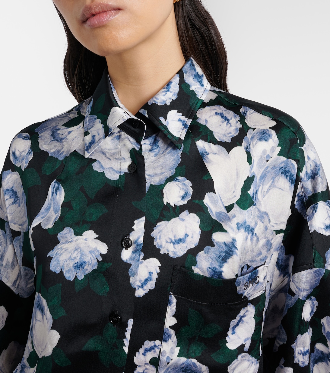 Floral satin blouse | Stella McCartney