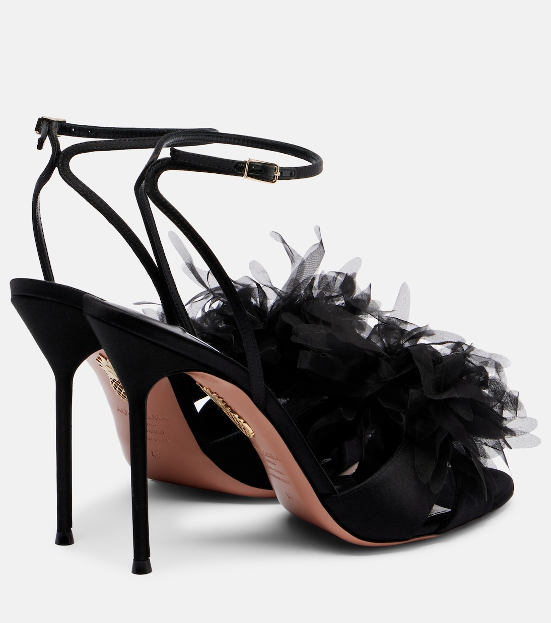 Poème 105 satin slingback sandals | Aquazzura