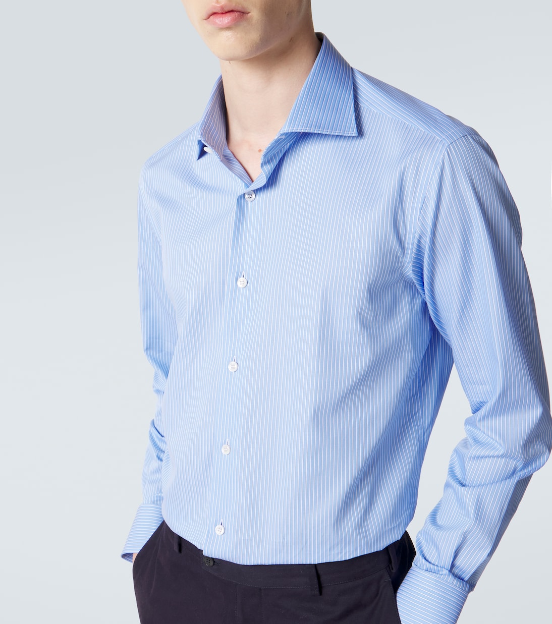 Striped cotton poplin shirt | Brioni