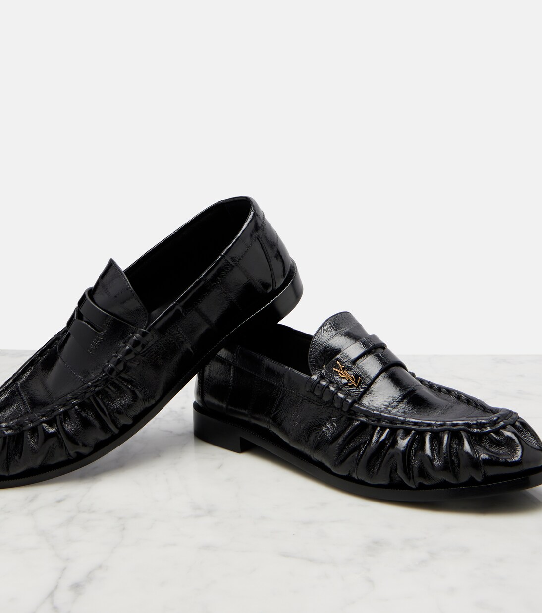 Patent leather penny loafers | Saint Laurent