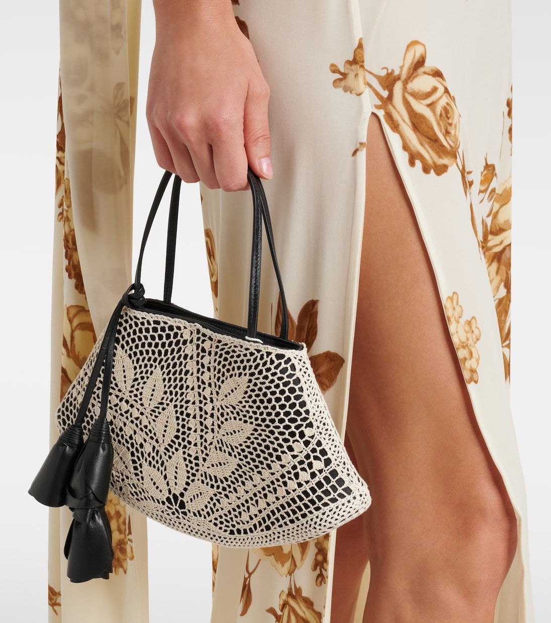Maya Small crochet leather-trimmed shoulder bag  | Magda Butrym