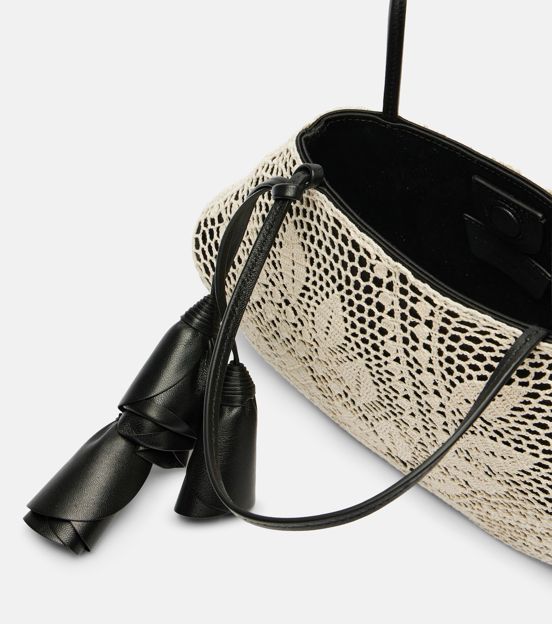 Maya Small crochet leather-trimmed shoulder bag  | Magda Butrym