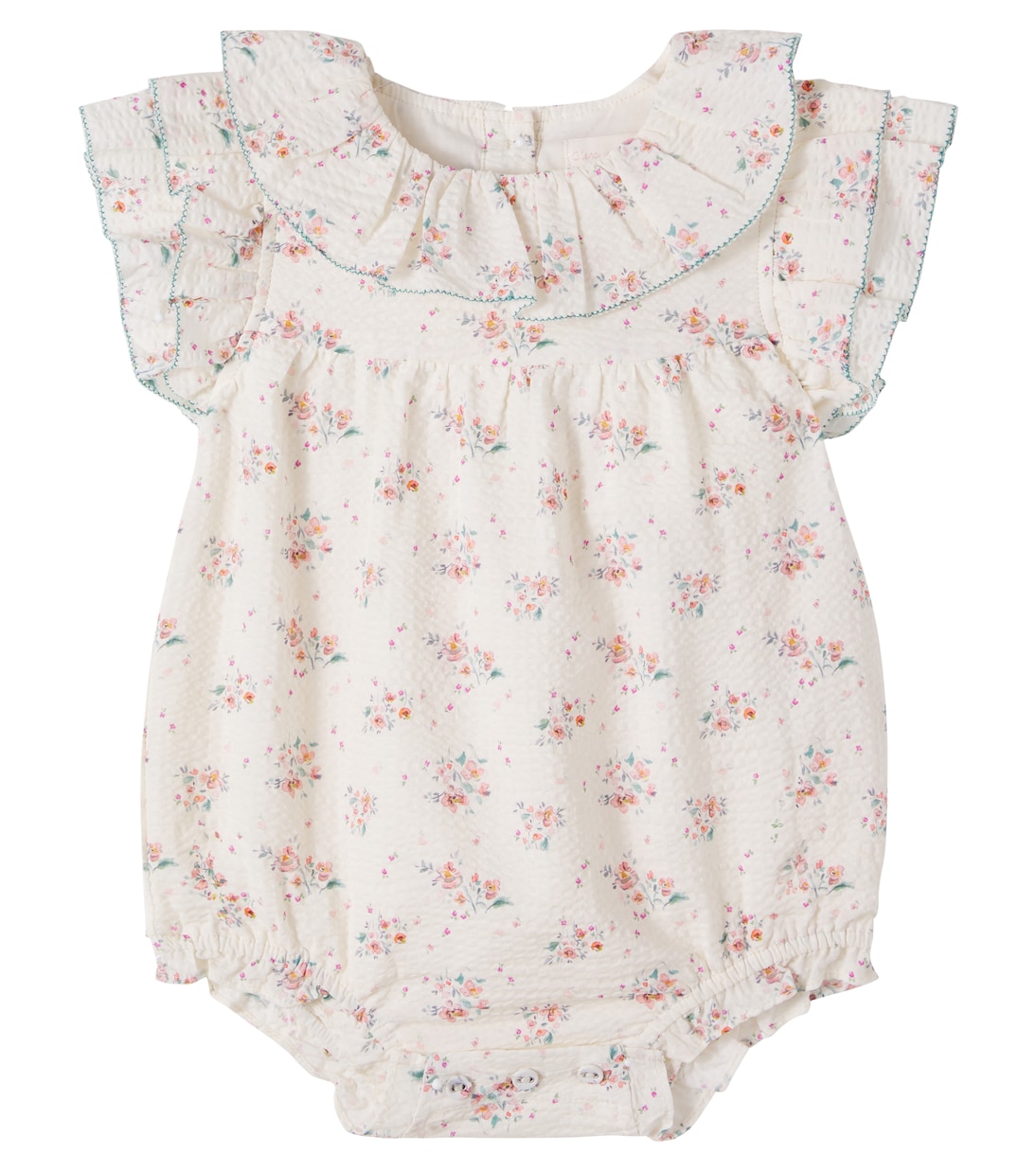 Baby floral ruffled cotton bodysuit | C'era Una Volta