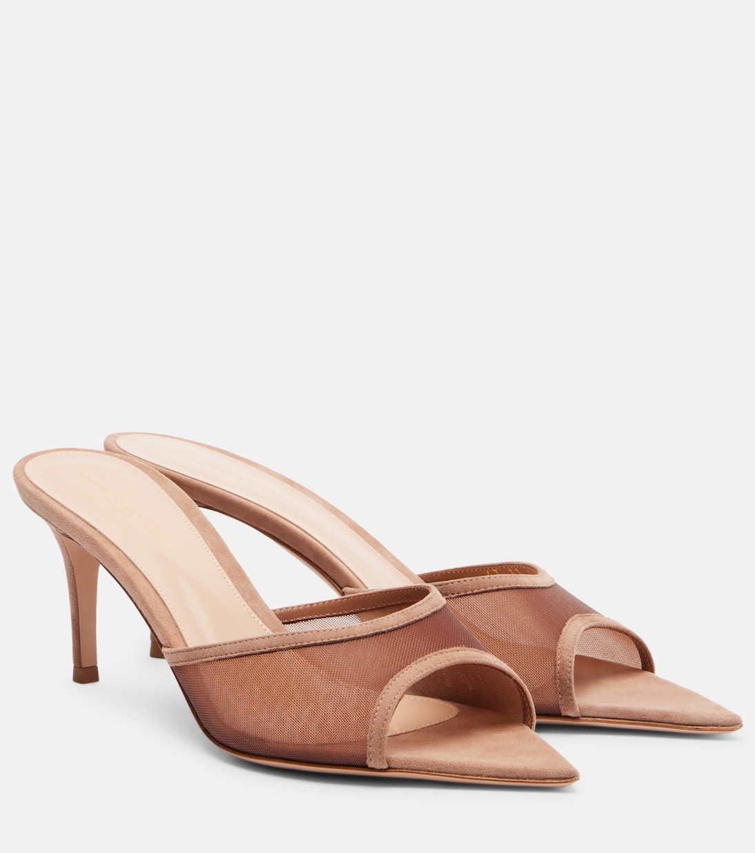 Sienna 70 suede-trimmed mesh mules | Gianvito Rossi