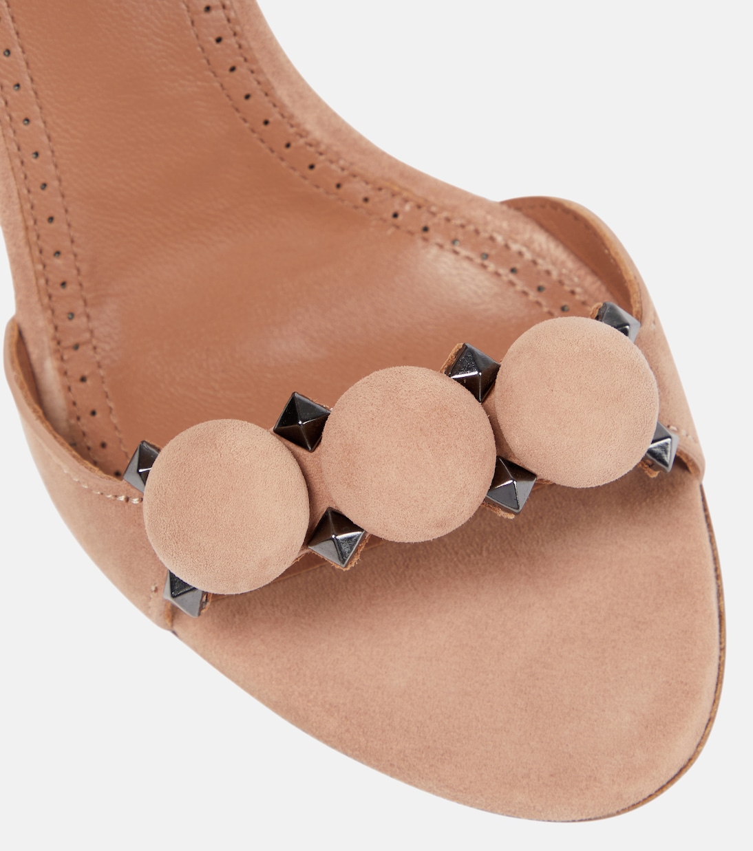 Sandali Bombe 90 in suede con borchie | Alaïa
