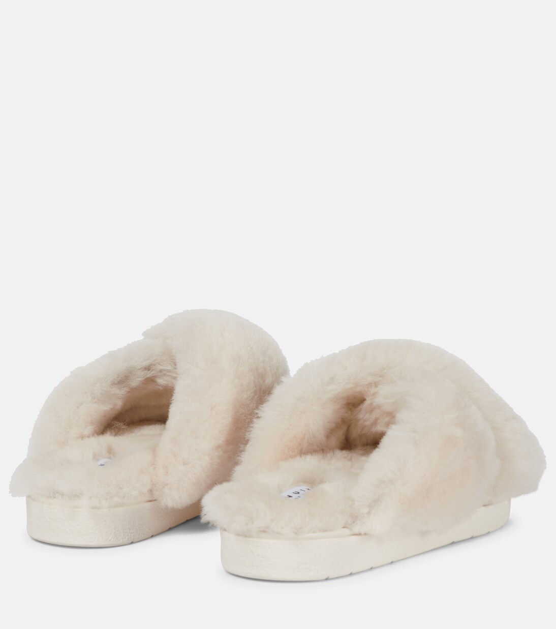 Crossover-strap shearling slides | Inuikii