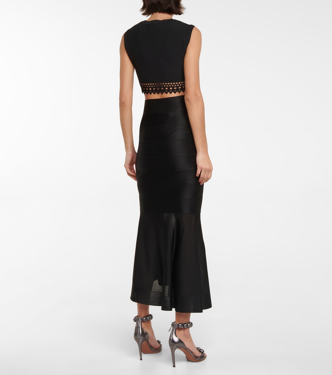 Jupe midi à découpes | Alaïa