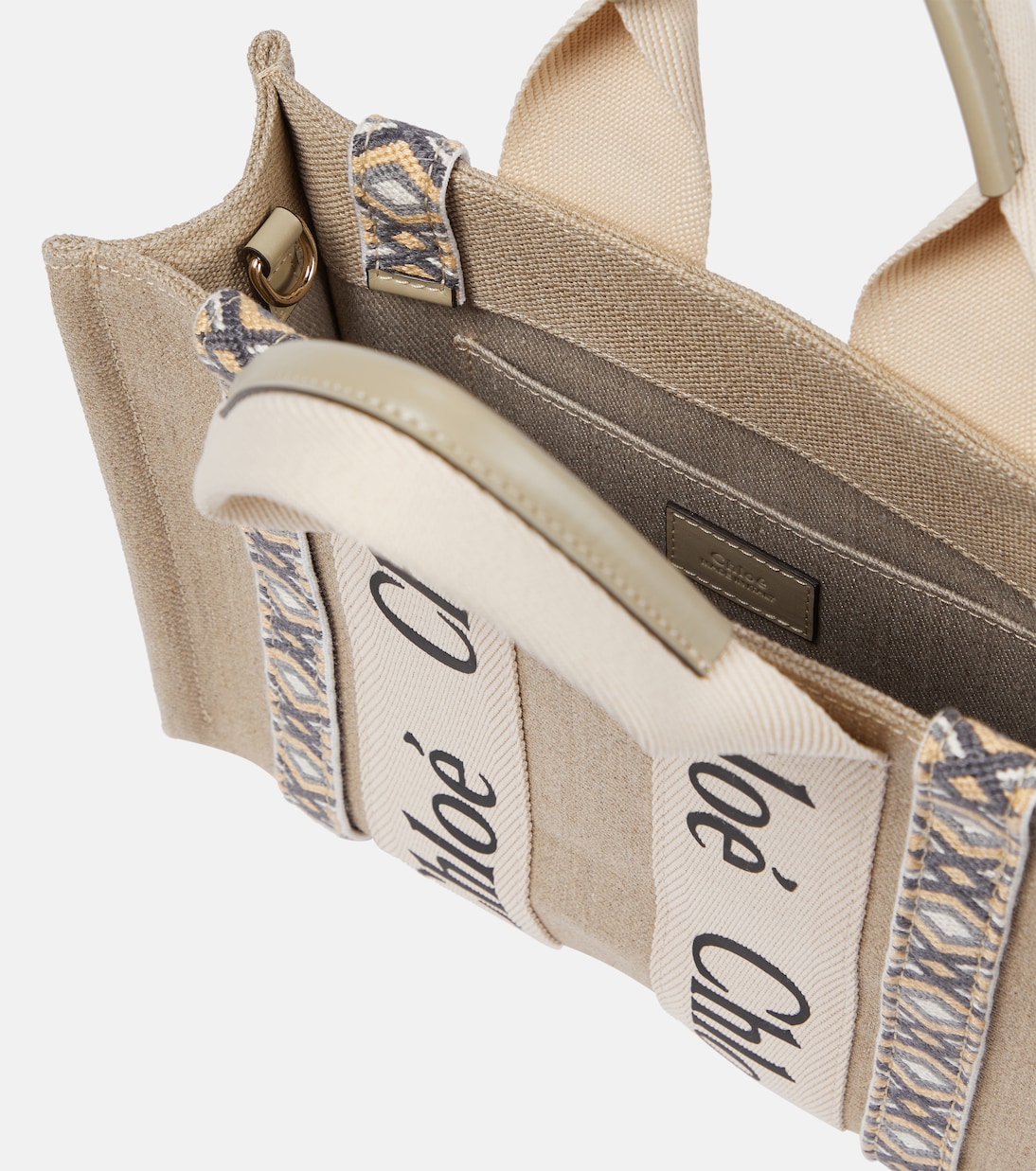 Woody Small embroidered canvas tote | Chloé