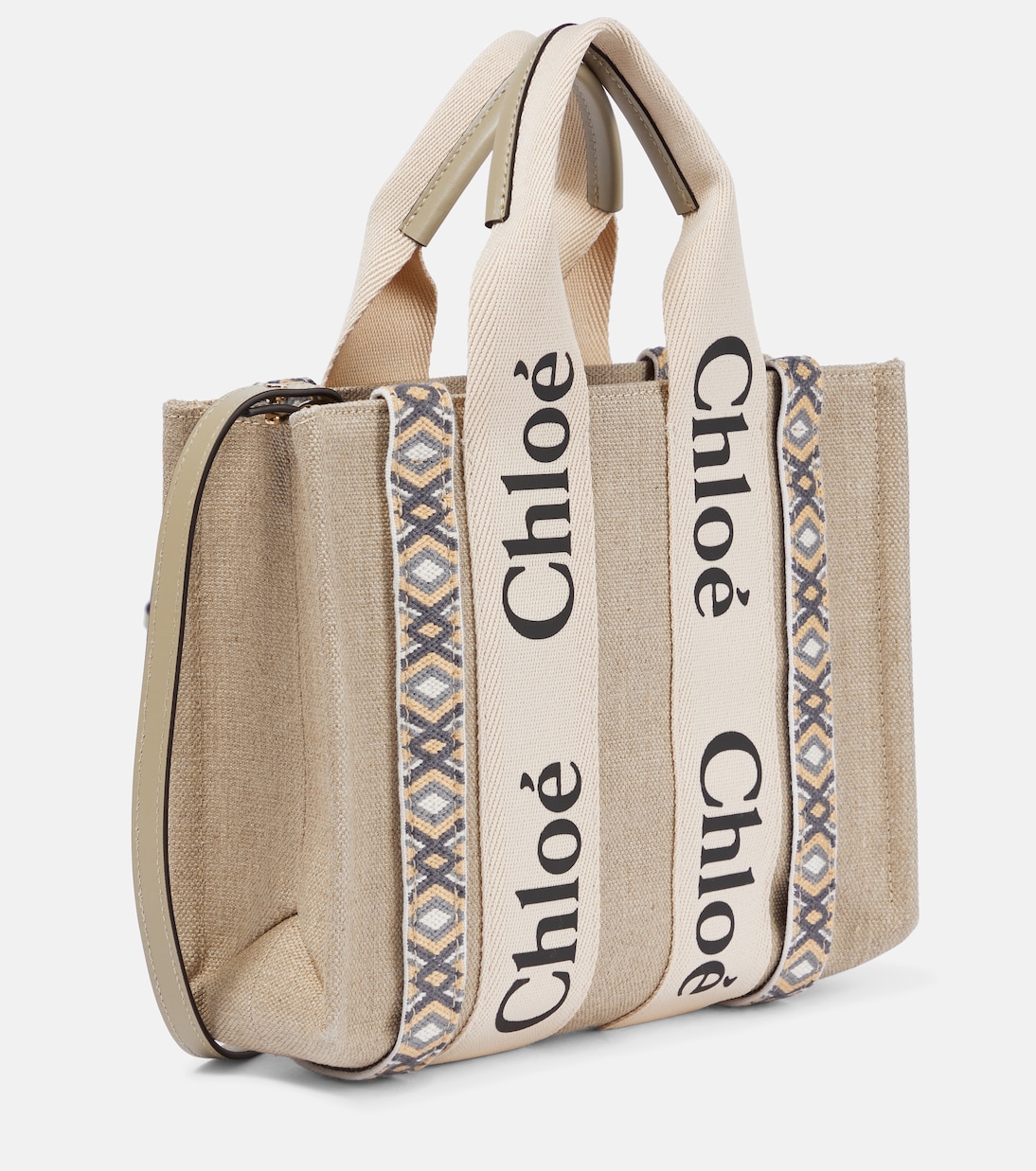 Woody Small embroidered canvas tote | Chloé
