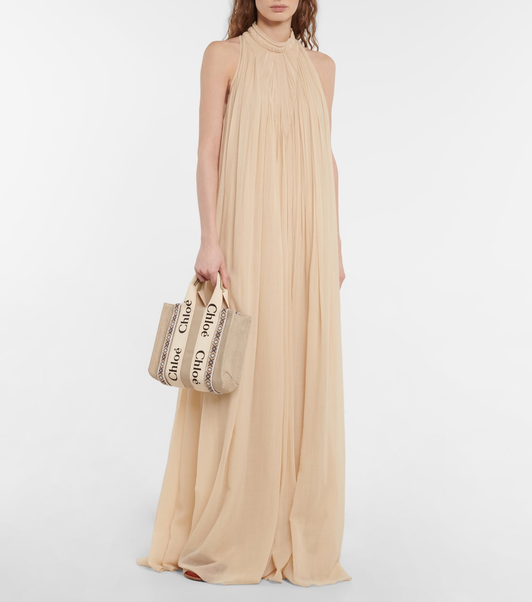 Woody Small embroidered canvas tote | Chloé