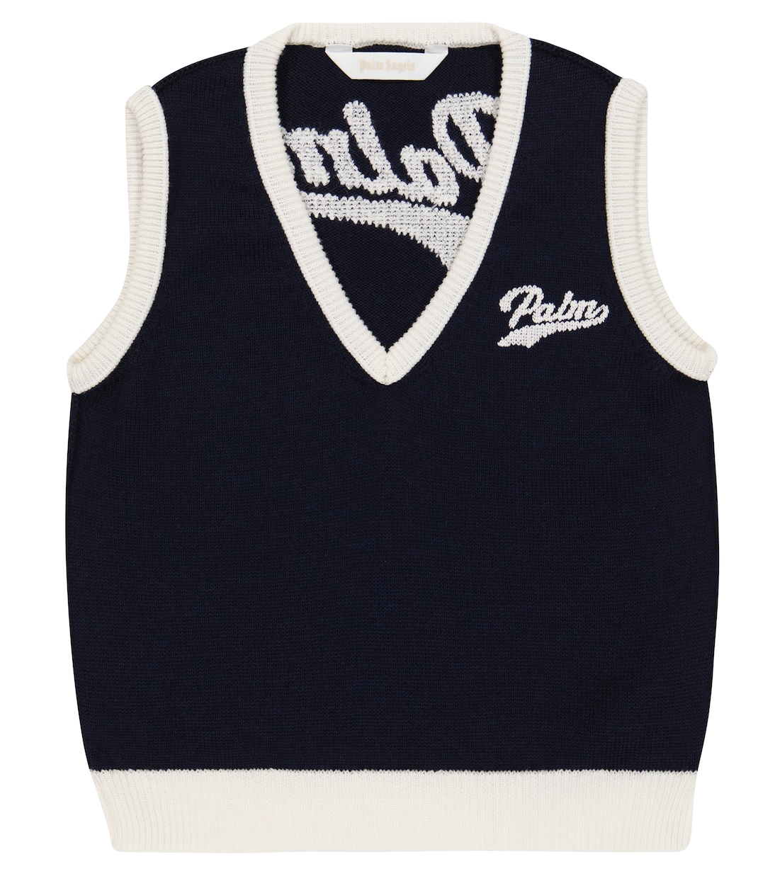 Gilet en jacquard de laine à logo | Palm Angels Kids