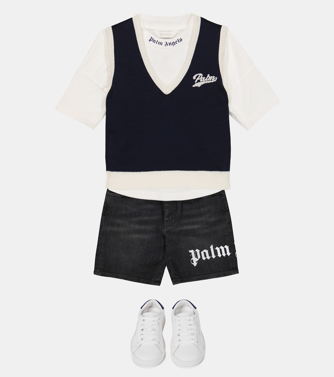 Gilet en jacquard de laine à logo | Palm Angels Kids