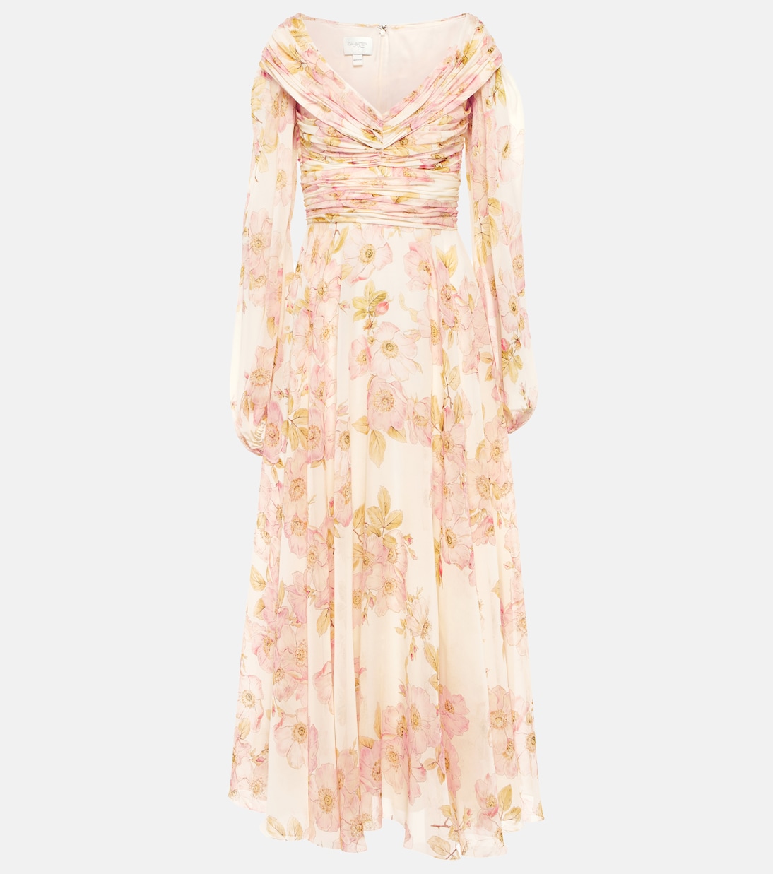 Robe longue en soie à fleurs | Giambattista Valli