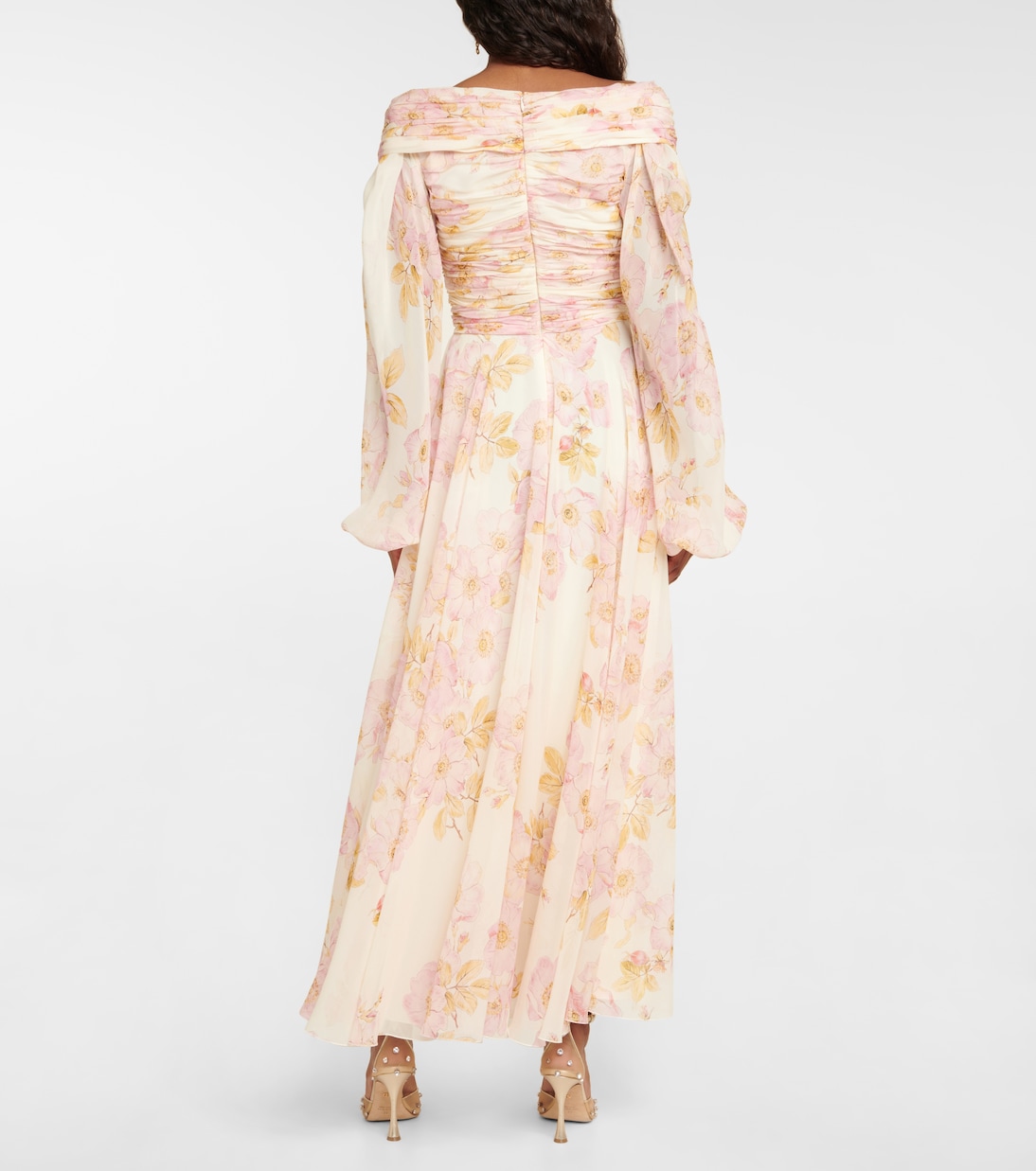 Robe longue en soie à fleurs | Giambattista Valli