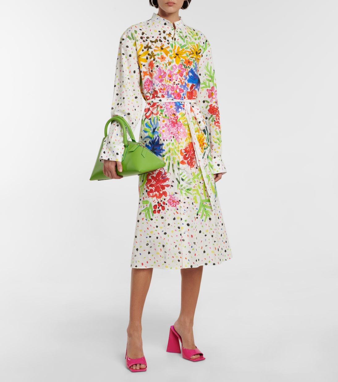 Printed linen and cotton shirt dress | Christopher Kane