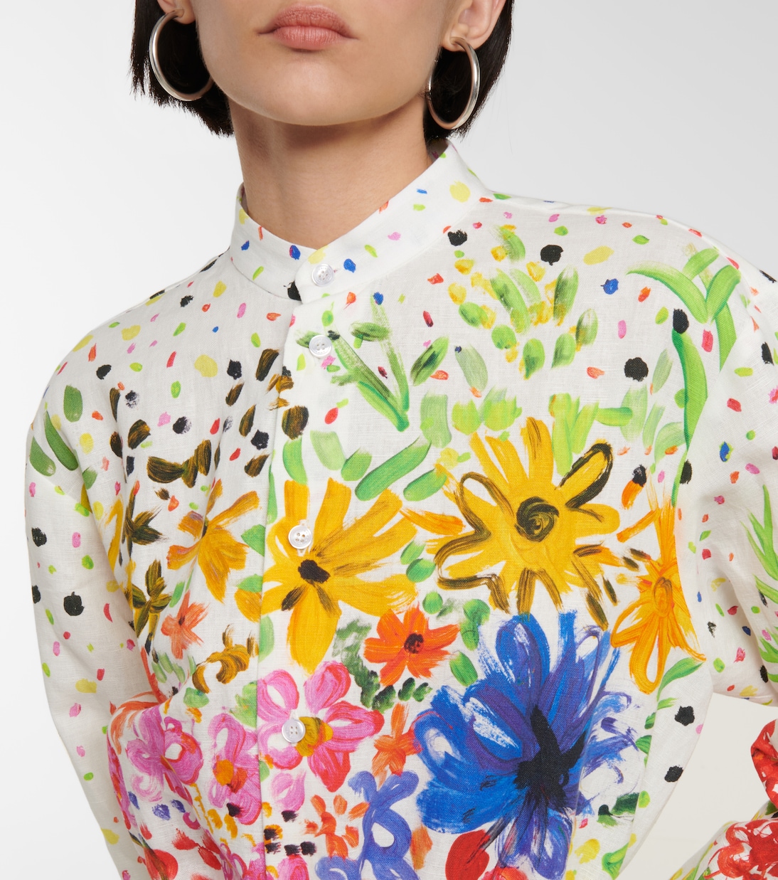 Printed linen and cotton shirt dress | Christopher Kane