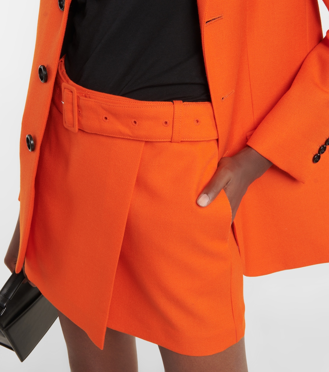 Belted virgin wool miniskirt | Ami Paris