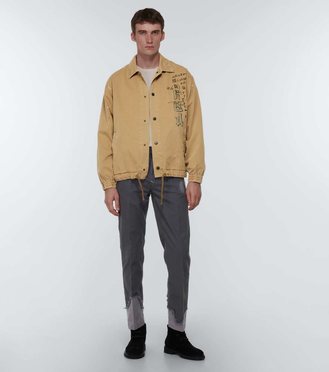 Bedrucktes Hemd aus Gabardine | Incotex x Facetasm