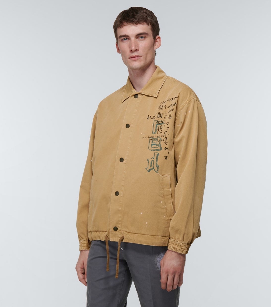 Bedrucktes Hemd aus Gabardine | Incotex x Facetasm
