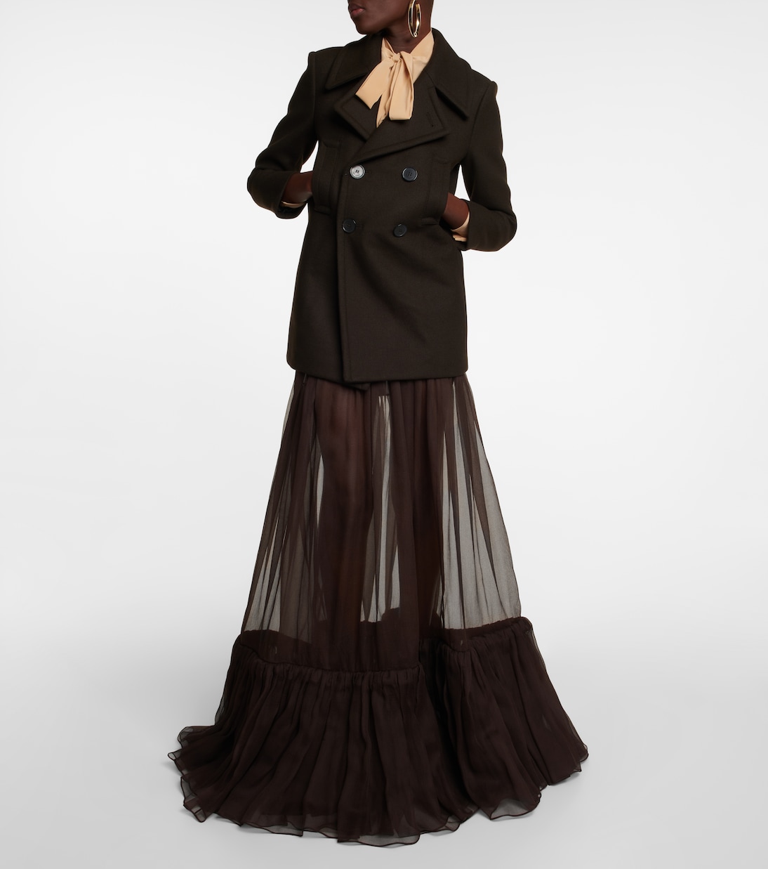 Giacca Saint Laurent in Gabardine di Lana per Giovani Stilisti