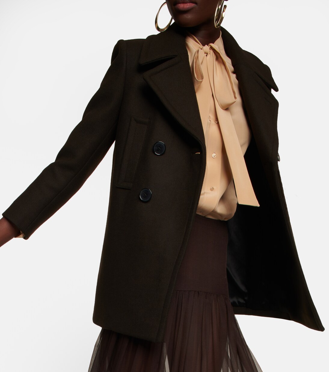 Giacca Saint Laurent in Gabardine di Lana per Giovani Stilisti