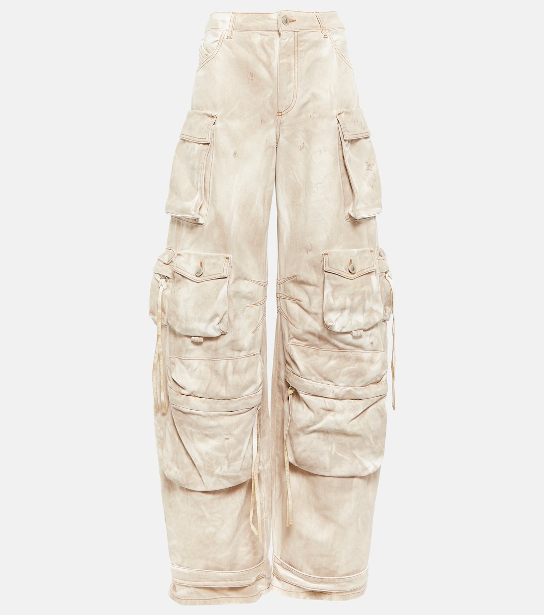 Pantalon cargo Fern à taille basse en jean | The Attico