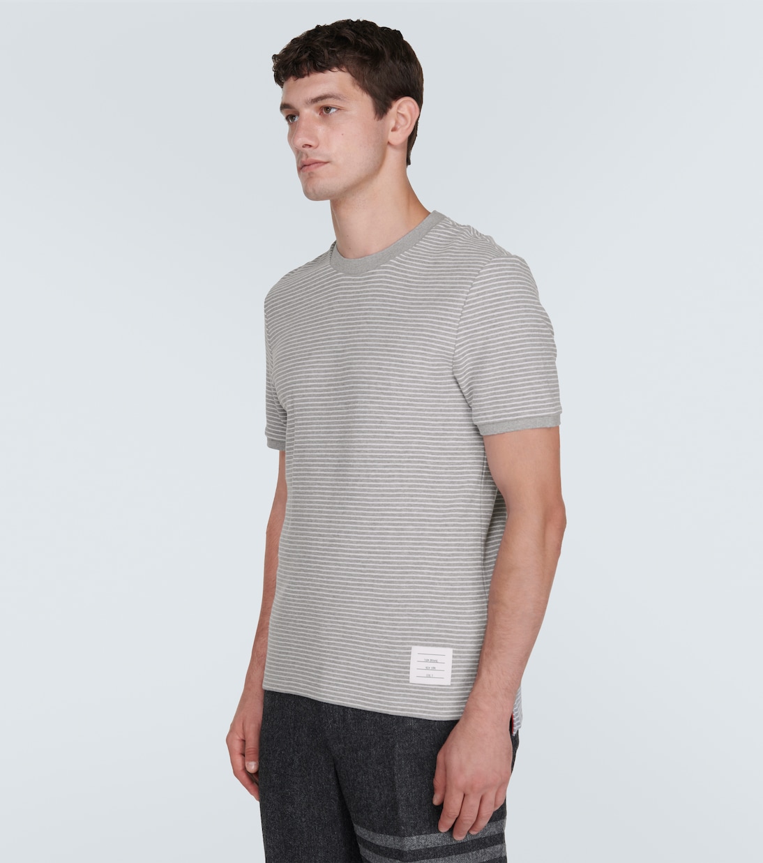 Camiseta de jersey de algodón a rayas | Thom Browne