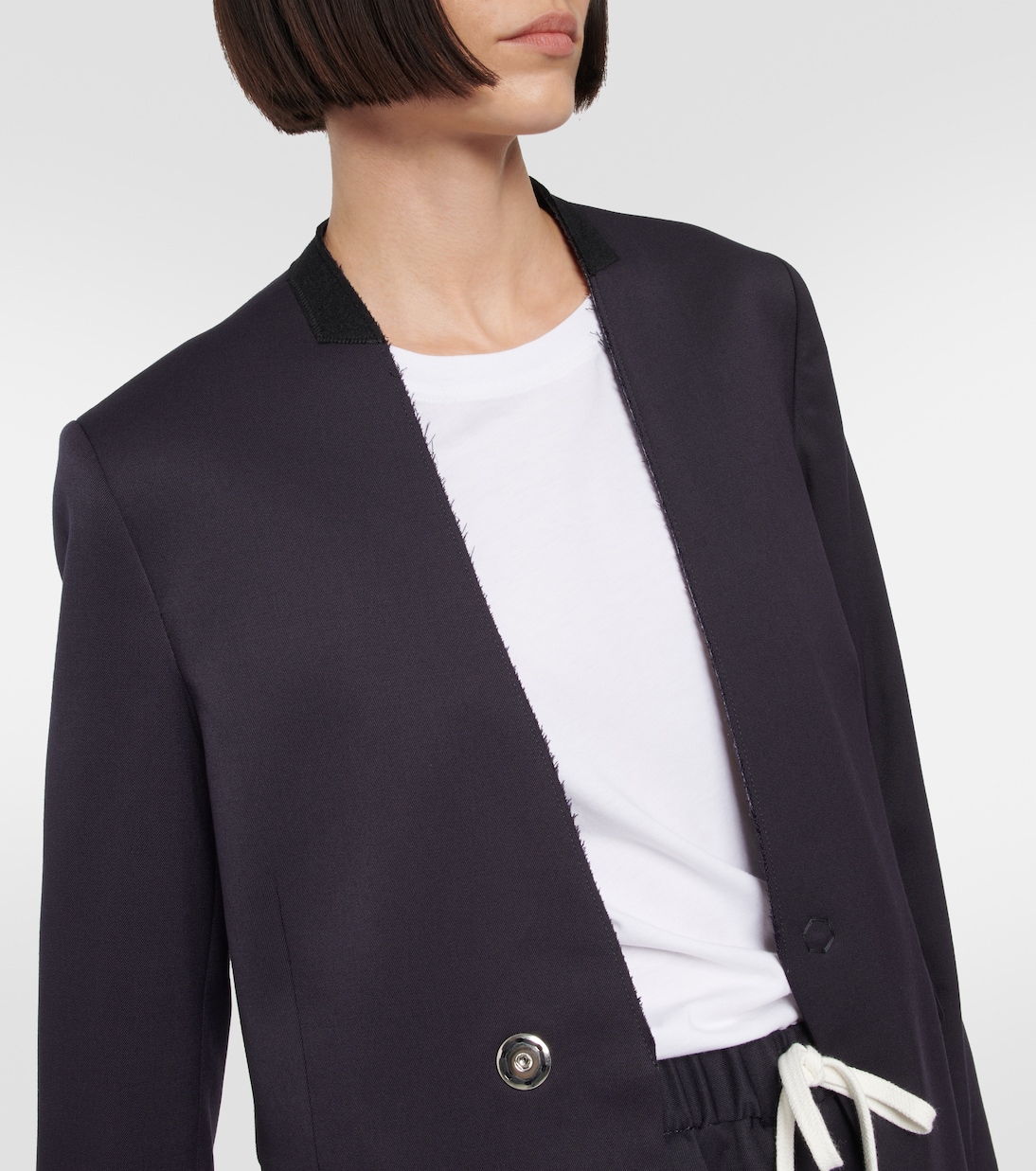 Single-breasted wool-blend blazer | MM6 Maison Margiela