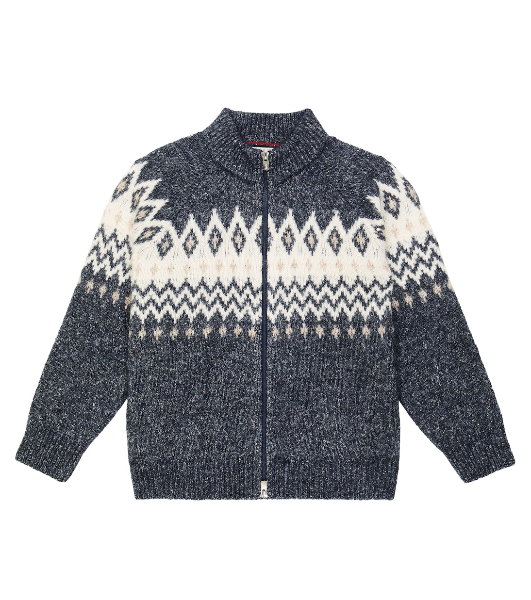 Cardigan en intarsia à motif Fair Isle | Brunello Cucinelli Kids