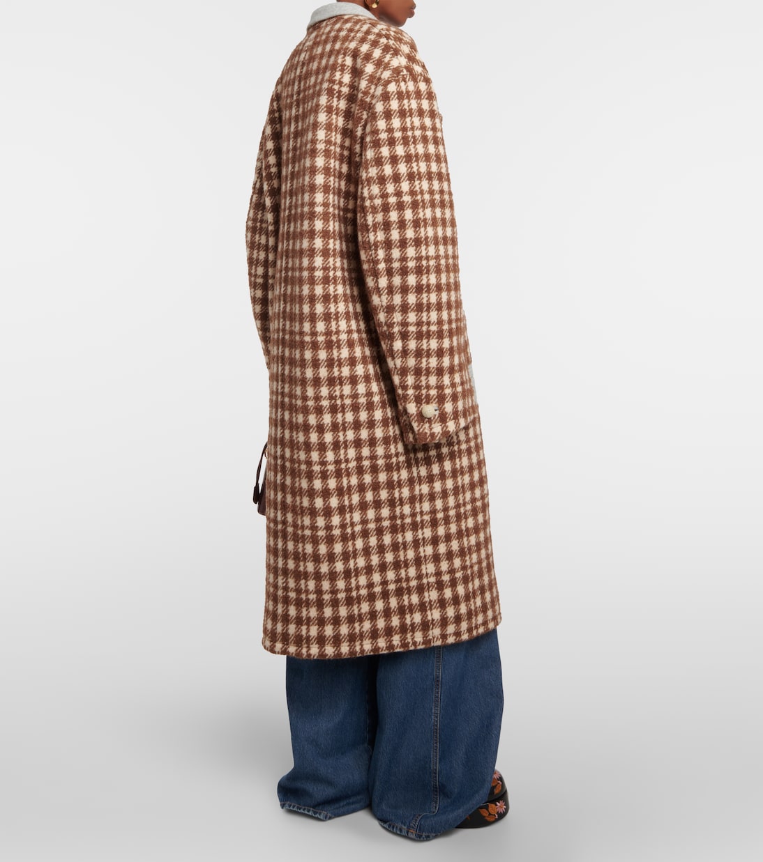 Embroidered houndstooth wool-blend coat | Etro