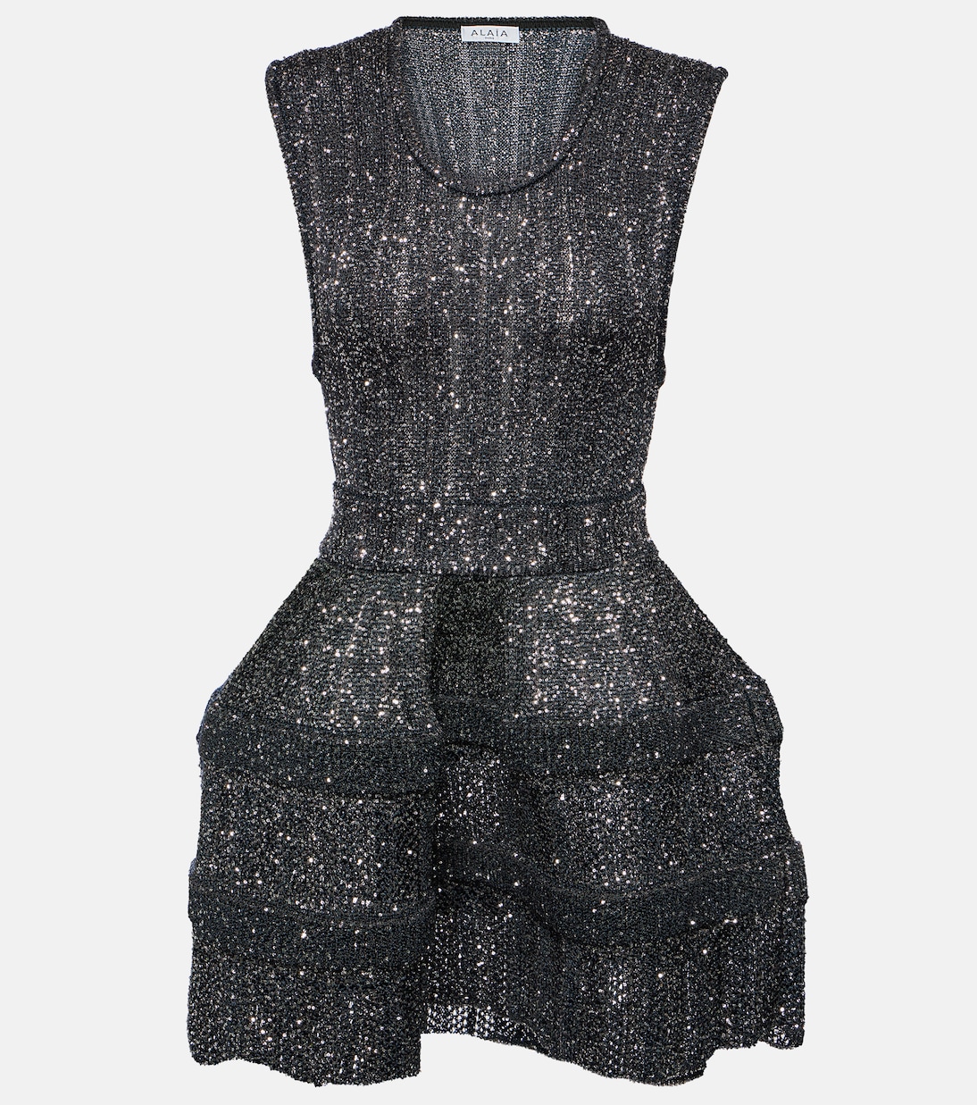 Vestido corto de Alaïa con detalles de lentejuelas brillantes