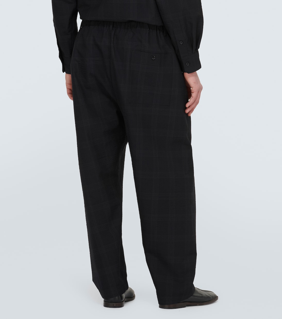 Pantalones de sirsaca de algodón a cuadros | Lemaire