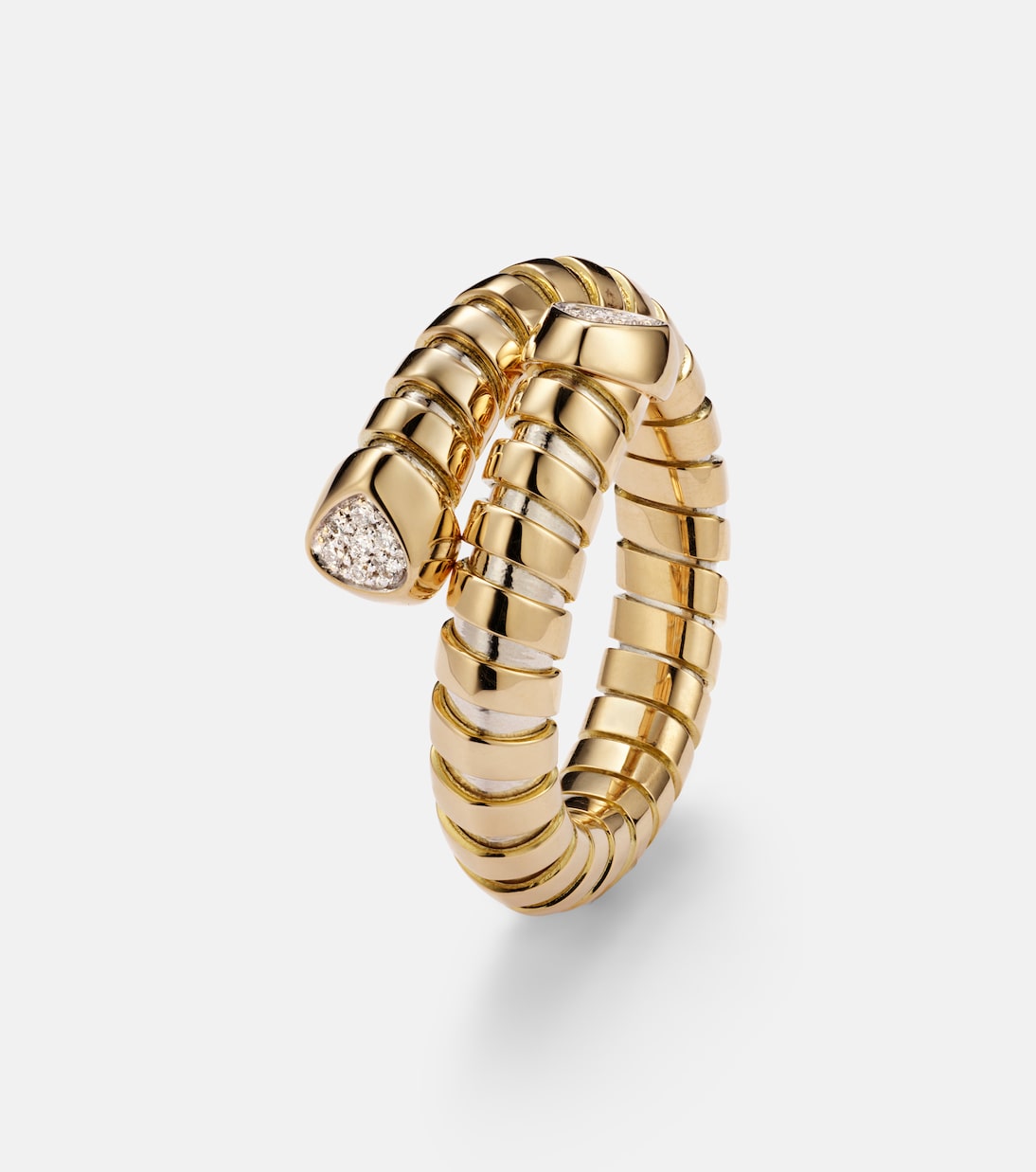 Trisolina Bypass 18kt gold ring with diamonds | Marina B