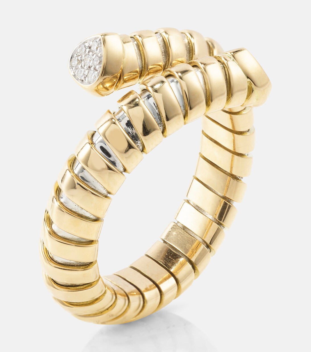 Anello in oro 18kt Trisolina MARINA B con diamanti, gioiello chic per giovani