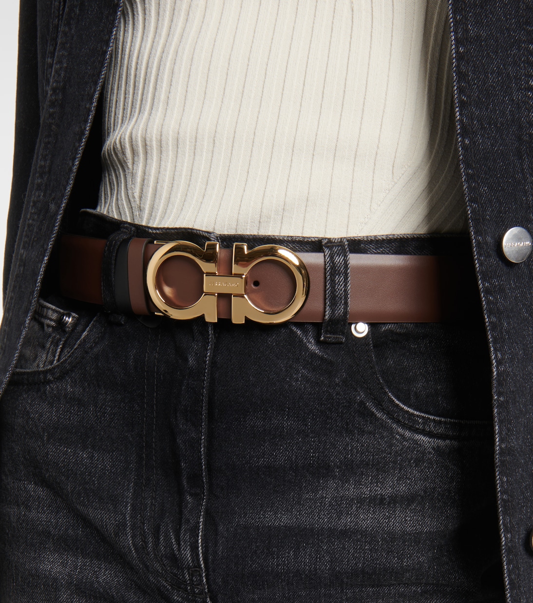 Cintura reversibile Gancini in pelle | Ferragamo