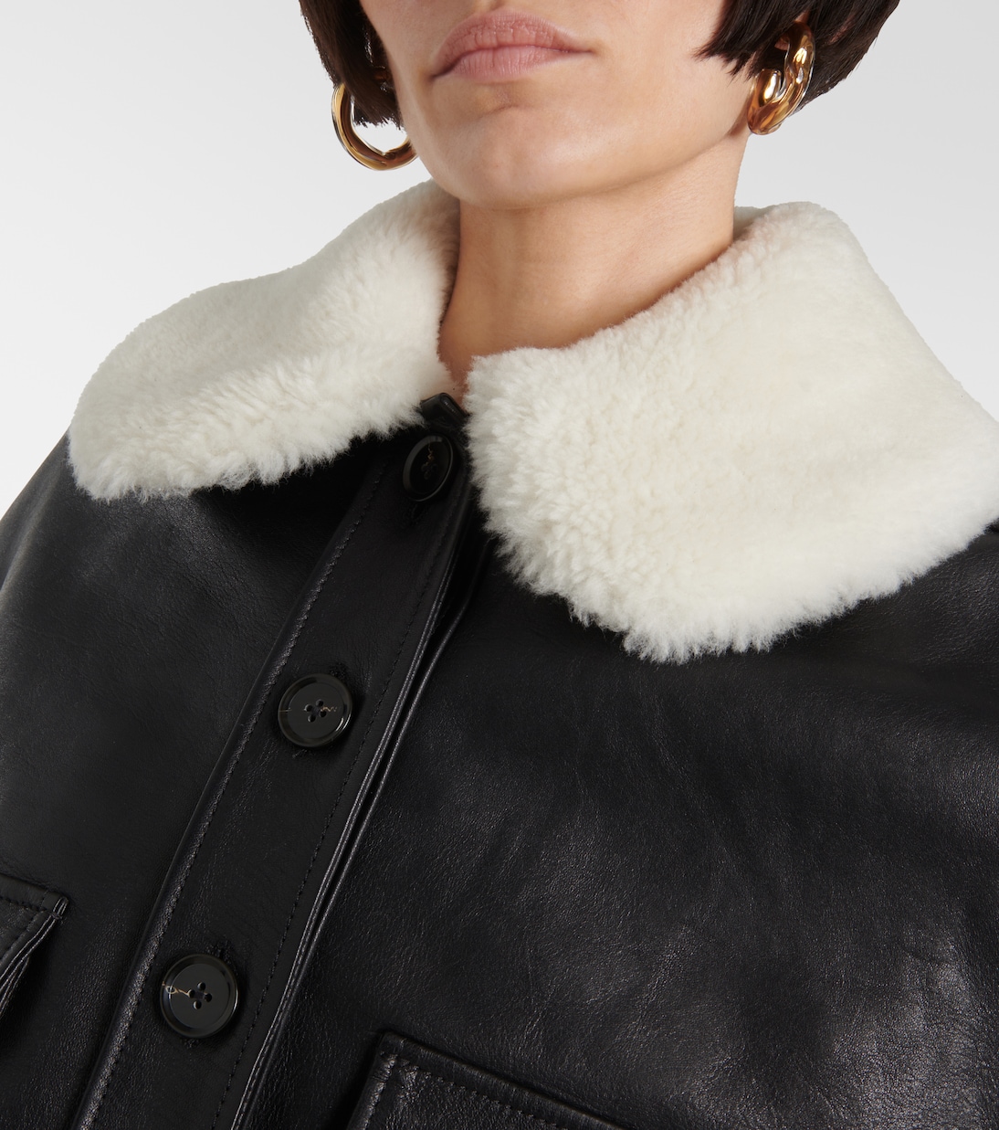 Giacca in pelle Judd con shearling | Proenza Schouler