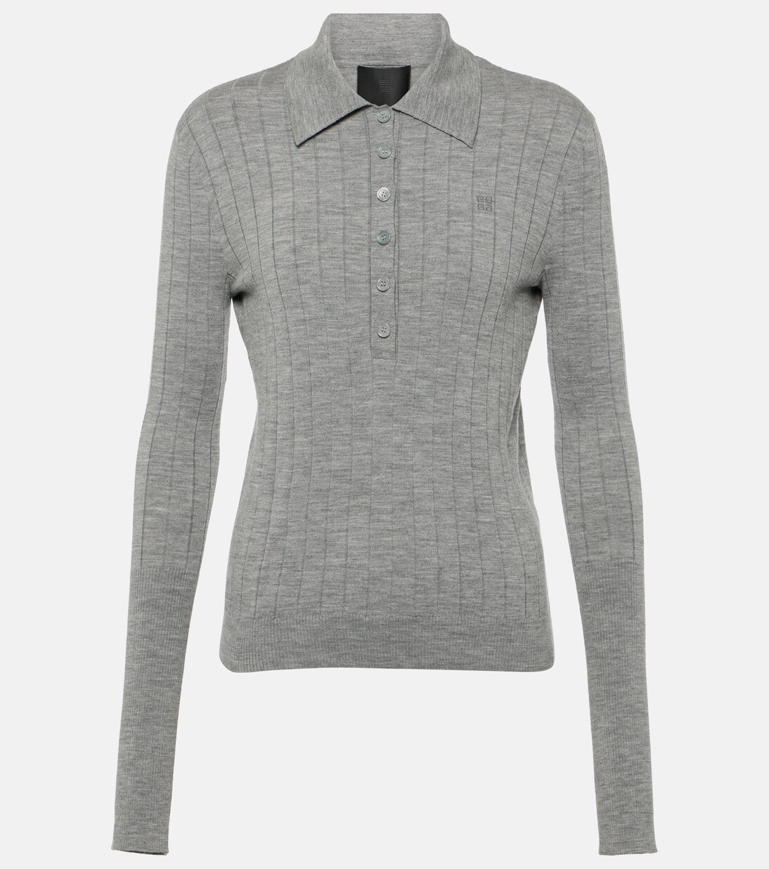 Jersey de punto acanalado con mezcla de lana estilo polo de Givenchy para jóvenes