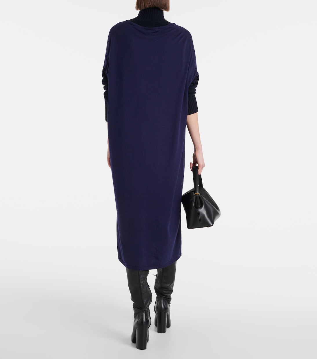 Vestido midi de algodón, seda y cachemir | Jardin des Orangers