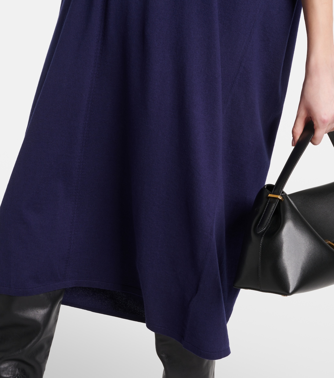 Vestido midi de algodón, seda y cachemir | Jardin des Orangers