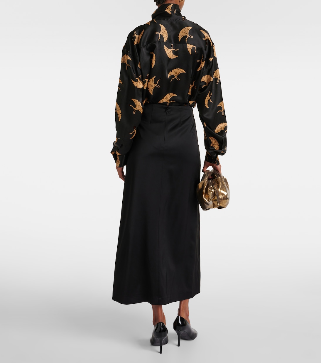 Gonna lunga in crêpe di raso | Dries Van Noten