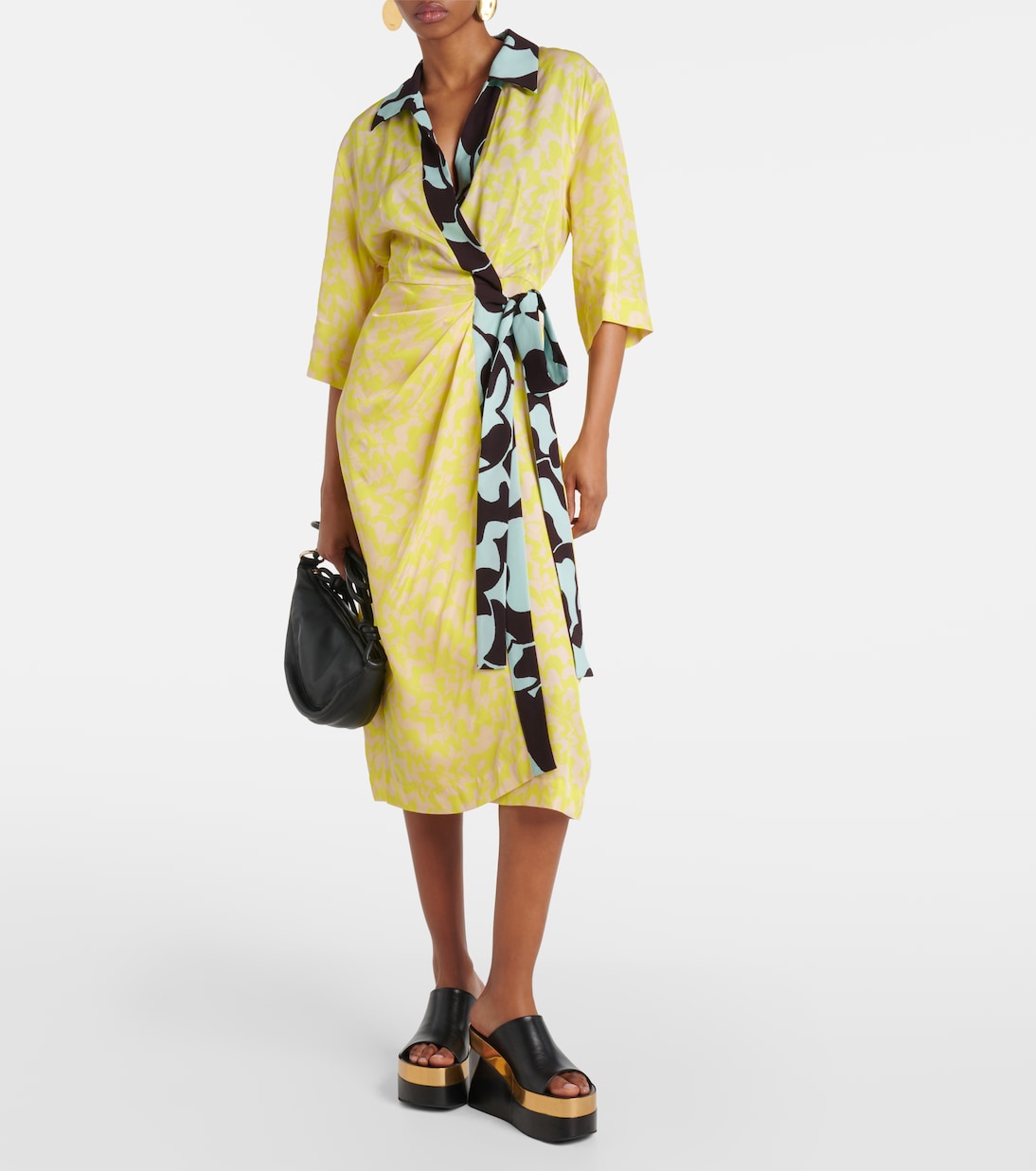 Vestido midi envolvente estampado | Dries Van Noten