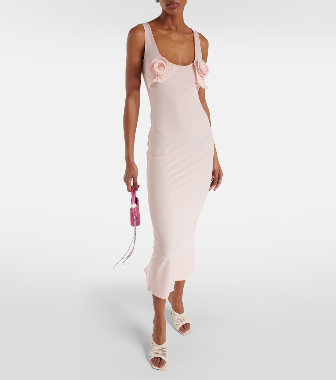 Abito midi in jersey con applicazioni floreali | Magda Butrym