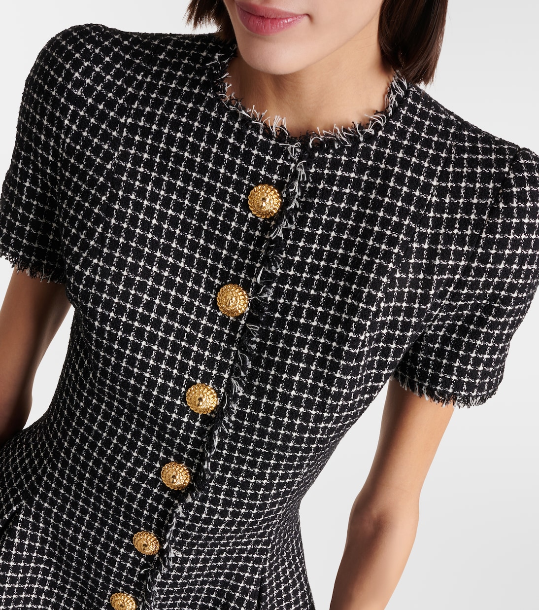 Miniabito in tweed di misto cotone | Balmain